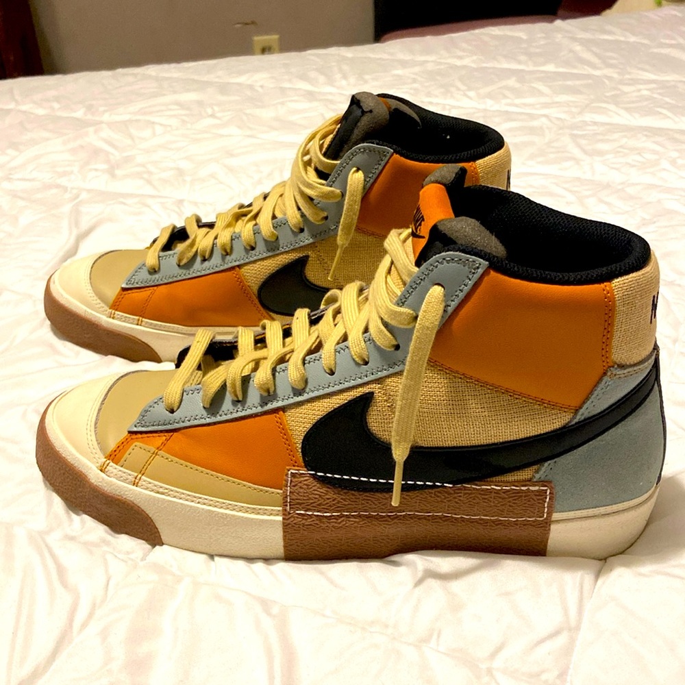 Nike‎ Blazer Mid Pro Club Casual Mens Shoes Size 13 Fall Color Block Pattern